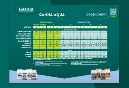 CANNA AQUA Kweekschema